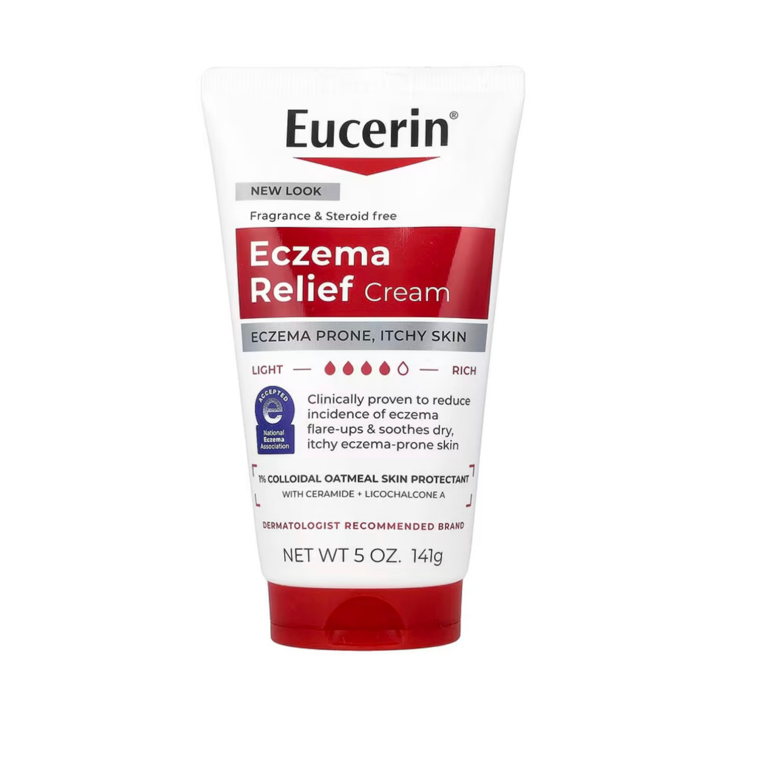 Eucerin, Crema para aliviar el eczema, Sin fragancia, 141 g